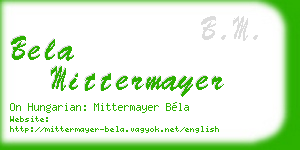 bela mittermayer business card